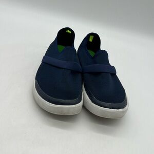 OOFOS OOmg Women’s Sz 8 Blue Metallic Low Slip On Recovery Shoes Canvas.